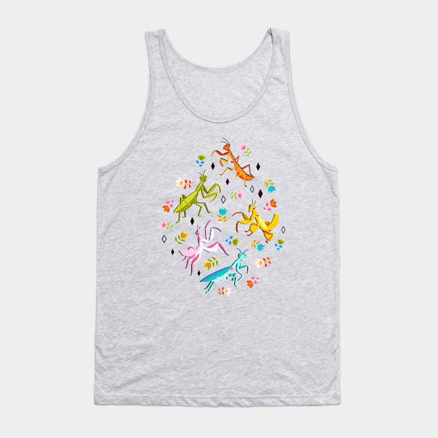 An Unordinary Array of Praying Mantises - Kelly Green Tank Top by TigaTiga